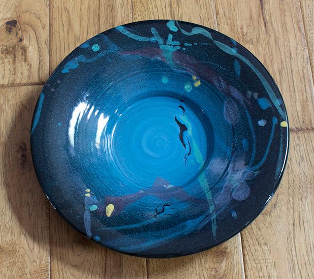 T.S. Berger Artwork 14-inch plate with brush-on glaze decoration