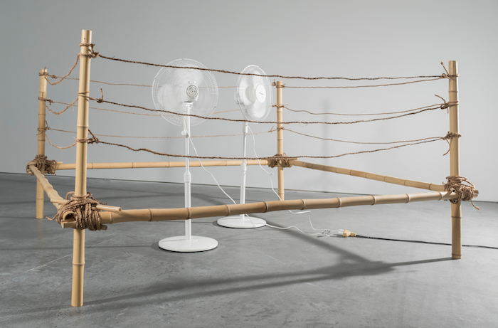 Footwork, Bamboo, rope, twine, wire, fans, & wind, 2017. Photo by Alex Taylor.