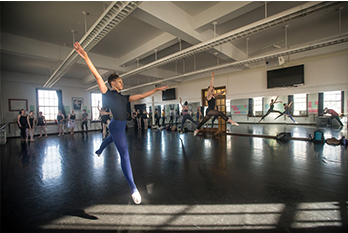 Students in ballet class