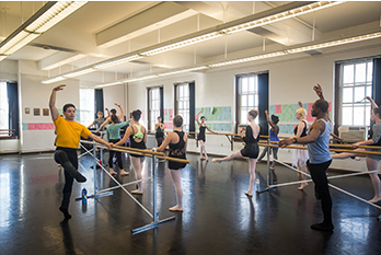 Students in ballet class