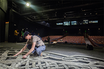 Student working on the Langworthy stage