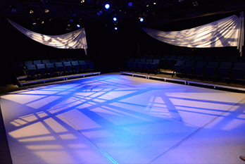 Empty Norton Theatre Stage with blue lights